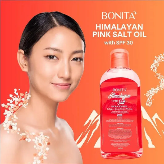 BONITA Himalayan Pink Salt Face & Body Oil with SPF 30 Korean Citron, Collagen & Moringa 100ml