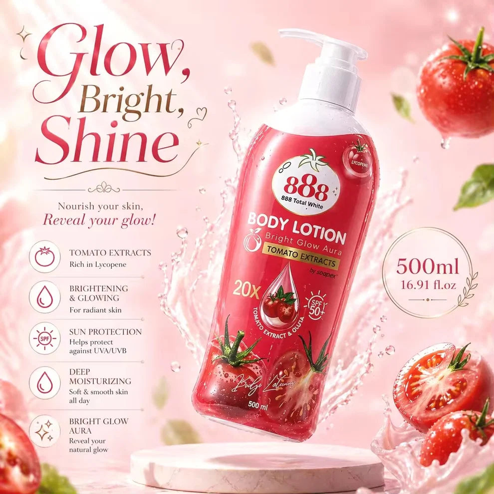 888 Total White Body Lotion Tomato Extracts 500ml