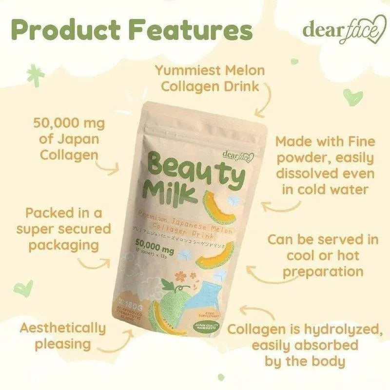 Dear Face Beauty Milk Melon Collagen Drink