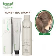 Bremod Premium Honey Tea Brown 6.71 (Hair Colorant/ Hair Dye with Oxidizing 12%) Hair Color