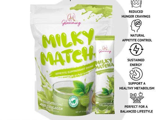 Glowming Milky Matcha – Detox Drink with Glutathione + Collagen | Appetite Suppressant | Skin Glow