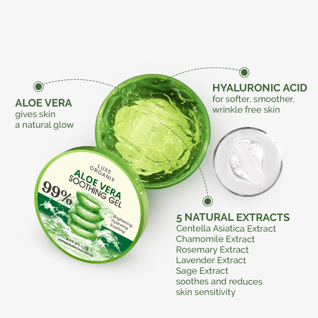 LUXE ORGANIX, Luxe Organix Aloe Vera Soothing Gel 99% 300ml