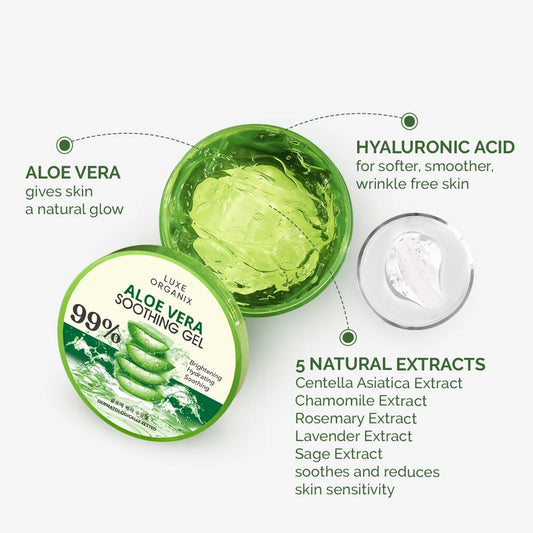 LUXE ORGANIX, Luxe Organix Aloe Vera Soothing Gel 99% 300ml
