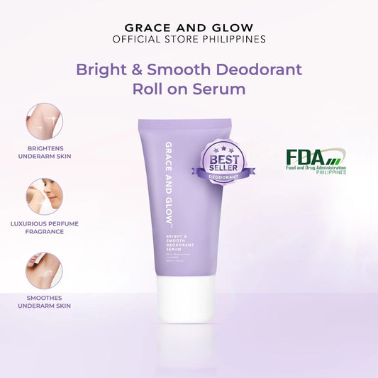 Grace and Glow Bright and Smooth Deodorant Roll On Serum 50 ml – for Underarm Whitening