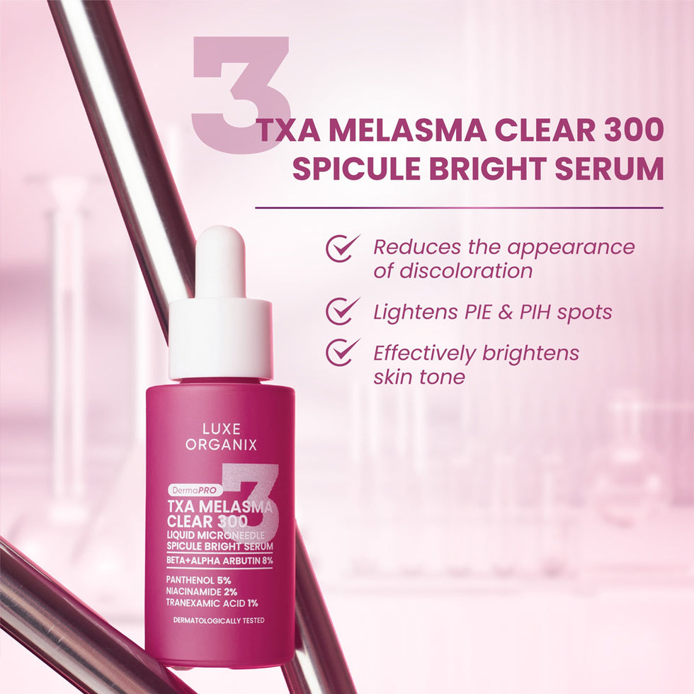 Luxe Organix DermaPRO TXA Melasma Clear 300 Liquid Microneedle Spicule Bright Serum 30ml